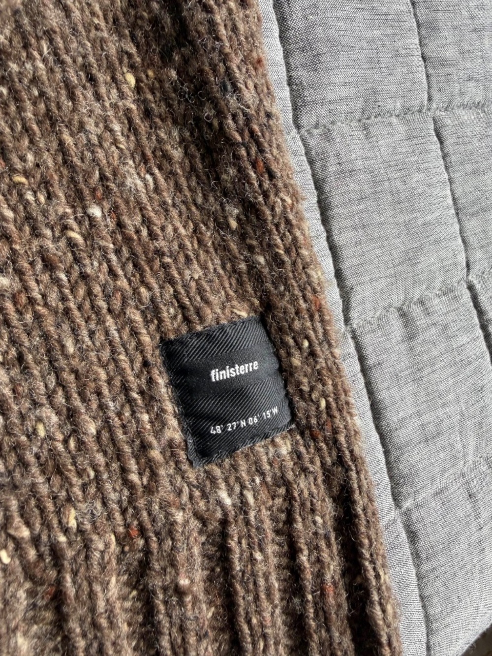 Finisterre Men's Bundoran Jumper Thick Sweater - Speckled Tobacco Brown - M - Picture 2 of 4